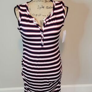 Loveappella blue red white stripped dress